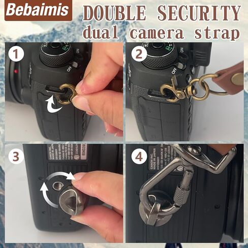 Dual Camera Harness for 2 Cameras,Shoulder Leather Camera Strap for Photographers,Double Camera Strap Camera Harness for 2 Cameras,Dual Camera Harness for Photographers,for DSLR/SLR,Brown in Saudi Arabia