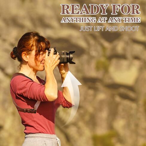 Dual Camera Harness for 2 Cameras,Shoulder Leather Camera Strap for Photographers,Double Camera Strap Camera Harness for 2 Cameras,Dual Camera Harness for Photographers,for DSLR/SLR,Brown in Saudi Arabia