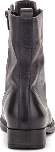 Vintage Foundry Co. Gemma أزياء نسائية كلاسيكية كاجوال لراكبي الدراجات القتالية الصلبة بلونين من الجلد بسحاب حتى منتصف الساق مع مقدمة مستديرة ومقدمة عادية، منصة، كعب مكتنز ونعل خارجي من الجلد والمطاط in Kuwait