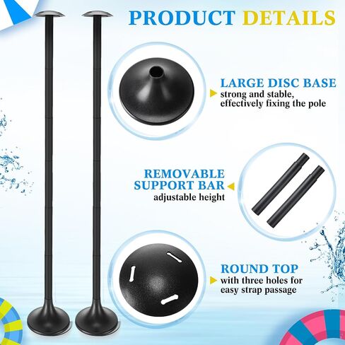 Boat Cover Support Pole System, 2 Pcs Waterproof Boat Covers and 2 Pcs Adjustable Boat Cover Support Poles, Height 12''-54'', Boat Cover with Support Poles for Pedal Pontoon Boat, Black in Saudi Arabia