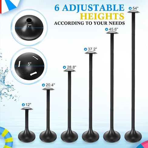 Boat Cover Support Pole System, 2 Pcs Waterproof Boat Covers and 2 Pcs Adjustable Boat Cover Support Poles, Height 12''-54'', Boat Cover with Support Poles for Pedal Pontoon Boat, Black in Saudi Arabia