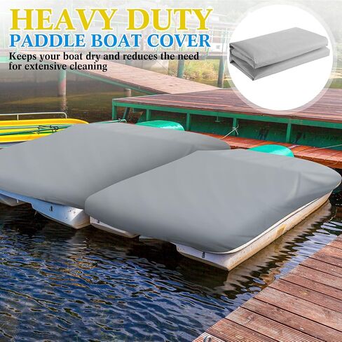 Boat Cover Support Pole System, 2 Pcs Waterproof Boat Covers and 2 Pcs Adjustable Boat Cover Support Poles, Height 12''-54'', Boat Cover with Support Poles for Pedal Pontoon Boat, Black in Saudi Arabia