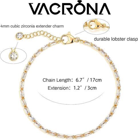 VACRONA Gold Tiny Beaded Bracelet 14K Gold Plated Chain Bracelets for Women Dainty Tiny Pearl Bracelet Adjustable Chain Jewelry in Kuwait
