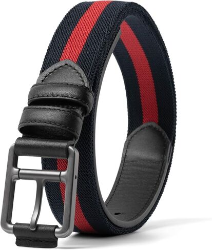 Marko Bardelli Elastic Leather Men's Belt - Comfortable Stretch Waistband Casual Golf Jeans & Pants - Innovative Design- Gift Box (Monza, Waist adjustable 30" to 34") in Saudi Arabia