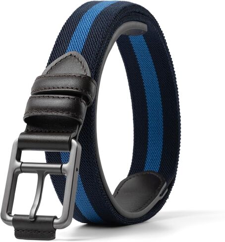 Marko Bardelli Elastic Leather Men's Belt - Comfortable Stretch Waistband Casual Golf Jeans & Pants - Innovative Design- Gift Box (Monza, Waist adjustable 30" to 34") in Saudi Arabia
