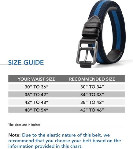 Marko Bardelli Elastic Leather Men's Belt - Comfortable Stretch Waistband Casual Golf Jeans & Pants - Innovative Design- Gift Box (Monza, Waist adjustable 30" to 34") in Saudi Arabia