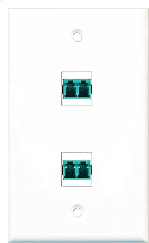 RiteAV - 2 Port LC Fiber 10GB Duplex Wall Plate - White in Saudi Arabia