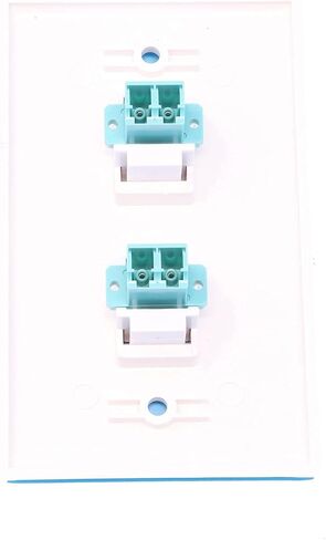 RiteAV - 2 Port LC Fiber 10GB Duplex Wall Plate - White in Saudi Arabia