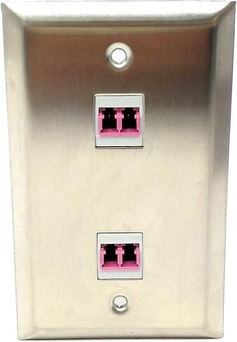 RiteAV - 2 Port LC Fiber 10GB Duplex Wall Plate - White in Saudi Arabia