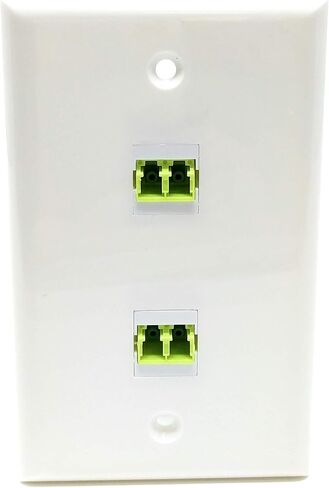 RiteAV - 2 Port LC Fiber 10GB Duplex Wall Plate - White in Saudi Arabia