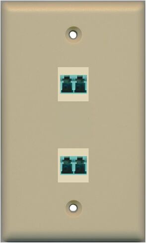 RiteAV - 2 Port LC Fiber 10GB Duplex Wall Plate - White in Saudi Arabia