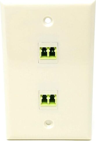 RiteAV - 2 Port LC Fiber 10GB Duplex Wall Plate - White in Saudi Arabia