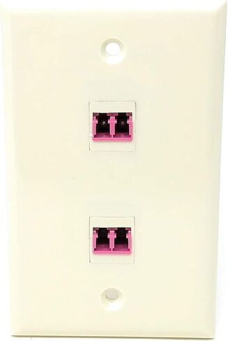 RiteAV - 2 Port LC Fiber 10GB Duplex Wall Plate - White in Saudi Arabia