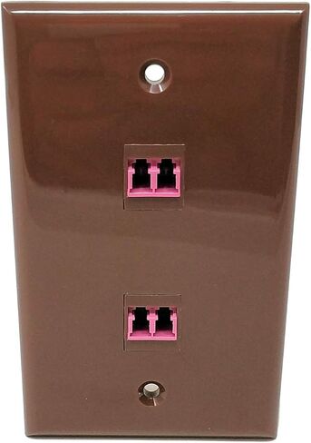 RiteAV - 2 Port LC Fiber 10GB Duplex Wall Plate - White in Saudi Arabia
