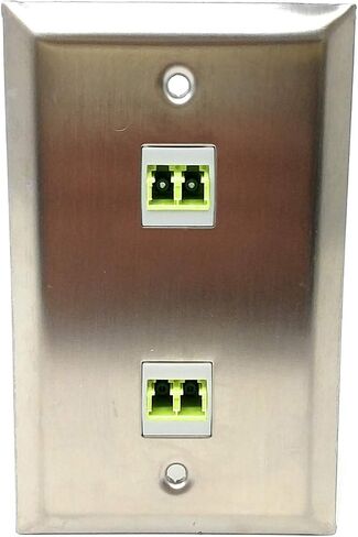 RiteAV - 2 Port LC Fiber 10GB Duplex Wall Plate - White in Saudi Arabia