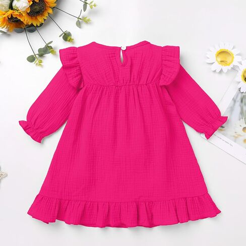 Toddler Baby Girls Mexican Dress Long Sleeve Floral Embroidery Ethnic Dress Cinco de Mayo Fiesta Dresses in Saudi Arabia