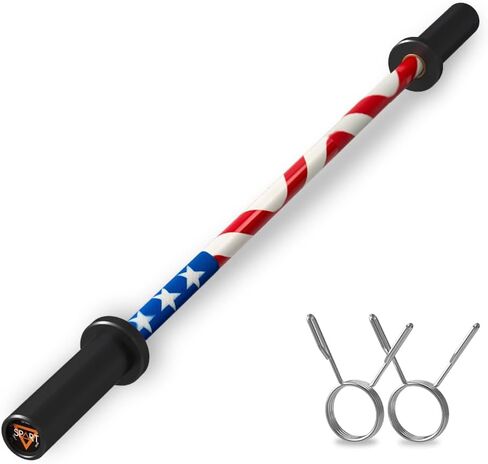 قضيب حديد أولمبي بطول 4 أقدام، شريط وزن مستقيم مقاس 47 بوصة مع ياقاتين، قضيب أولمبي صلب مع محامل، شريط رفع الأثقال بقدرة 500 رطل لتدريب القوة في صالة الألعاب الرياضية المنزلية، مناسب لألواح مقاس 2 بوصة in Kuwait