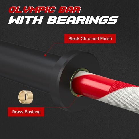 قضيب حديد أولمبي بطول 4 أقدام، شريط وزن مستقيم مقاس 47 بوصة مع ياقاتين، قضيب أولمبي صلب مع محامل، شريط رفع الأثقال بقدرة 500 رطل لتدريب القوة في صالة الألعاب الرياضية المنزلية، مناسب لألواح مقاس 2 بوصة in Kuwait