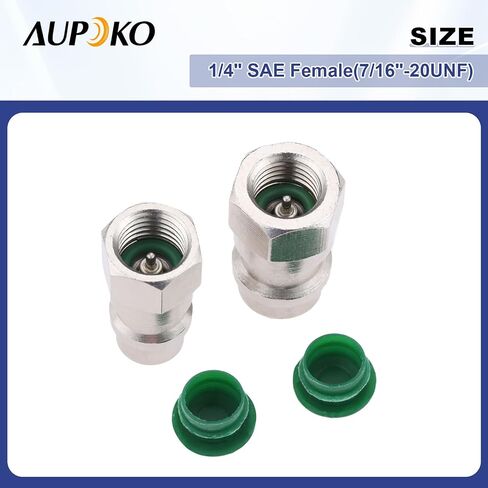 R12 to R134A AC Retrofit Fitting Adapter Kit, R12 R22 to R134A High/Low Fitting Port Retrofit 1/4’’ to 7/16"-20 UNF Conversion Adapter, Fits for AC Air Conditioner Refrigerant in Saudi Arabia