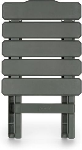 Camco Adirondack Portable Outdoor Camping Small Weatherproof Rustproof Durable Plastic Folding Side Table for Indoor and Outdoor Use, Taupe in Kuwait