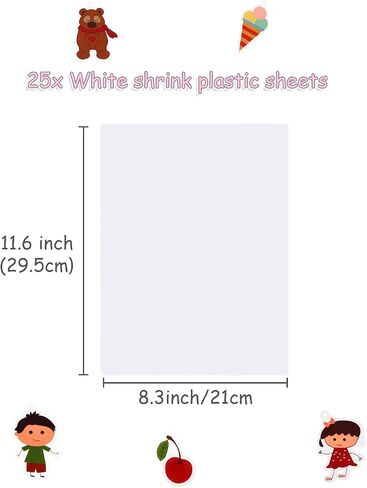 Auihiay 8 Sheets Semitransparent Printable Shrink Plastic Shrink Film Papers for Inkjet Printer Kids DIY Craft Activity, Mothers Day Gifts, 11.6 x 8.3 inch / 29.5 x 21 cm in Saudi Arabia