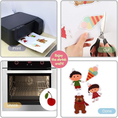 Auihiay 8 Sheets Semitransparent Printable Shrink Plastic Shrink Film Papers for Inkjet Printer Kids DIY Craft Activity, Mothers Day Gifts, 11.6 x 8.3 inch / 29.5 x 21 cm in Saudi Arabia