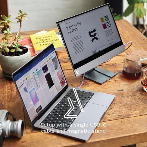 تعرض شركة Espresso شاشة محمولة تعمل باللمس مقاس 15 بوصة مع حامل قابل للتعديل | شاشة رفيعة للغاية، بدقة 1080 بكسل عالية الدقة، ومنفذ USB-C، وشاشة تعمل باللمس لأجهزة الكمبيوتر المحمول، وأجهزة Mac، والكمبيوتر الشخصي، والألعاب، والسفر in Kuwait