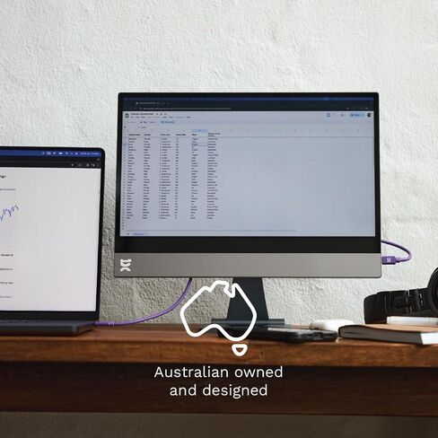 تعرض شركة Espresso شاشة محمولة تعمل باللمس مقاس 15 بوصة مع حامل قابل للتعديل | شاشة رفيعة للغاية، بدقة 1080 بكسل عالية الدقة، ومنفذ USB-C، وشاشة تعمل باللمس لأجهزة الكمبيوتر المحمول، وأجهزة Mac، والكمبيوتر الشخصي، والألعاب، والسفر in Kuwait