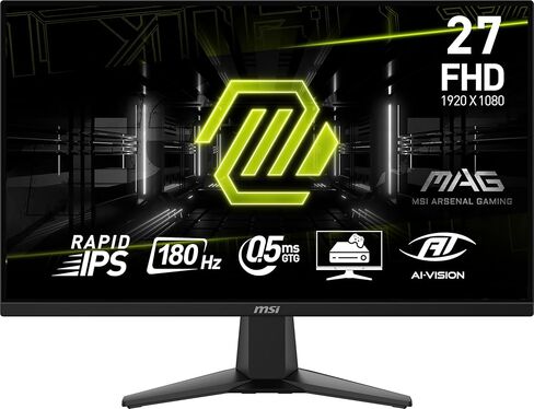 شاشة كمبيوتر MSI MAG 275F مقاس 27 بوصة QD-OLED 1920 x 1080 (FHD)، 180 هرتز، مزامنة تكيفية، HDMI، منفذ عرض، منفذ VGA، قابل للتركيب، إمالة، ارتفاع قابل للتعديل، مكبر صوت، 0.5 مللي ثانية، أسود in Saudi Arabia