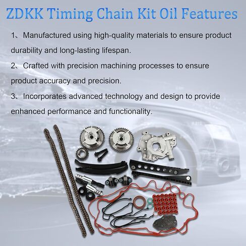 ZDKK 1set Timing chain kit AT4Z6L266B AT4Z6K254A Fits for 2011-2018 MKX 3.5L/3.7L DOHC VCT SMPI Replace OE AT4Z6K255A AT4Z6B274A Auto Parts in Saudi Arabia