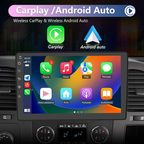 EagleNav Car Radio Stereo 2G+64G Android 12 10 Inch for Chevy Chevrolet Silverado Tahoe Equinox GMC Sierra Yukon Car Stereo Audio with Carplay/Android Auto SWC GPS WiFi BT FM with Rear Camera in Saudi Arabia