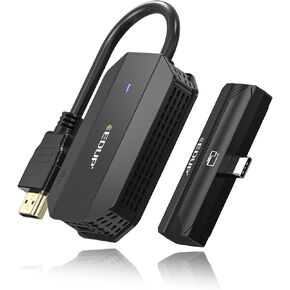EDUP Wireless HDMl Transmitter and Receiver 4K Decode 1080P Output, Wireless HDMI Extender, 164FT Range, 2.4G&5G, Plug and Play, Support Type-C 3.1 USB-C Port Smartphone/Laptop with DP-Alt Black