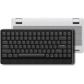 LOFREE Edge Low Profile Mechanical Keyboard, 75% Rechargeable Bluetooth and Wired Connection for Window, Mac OS/POM Switches 2.0, Carbon Fiber Top Case, Mg Alloy Bottom Case (Metallic Silver)