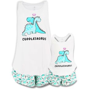 UB Cuddlesaurus Mommy and Me Valentines Day Short Set Outfit
