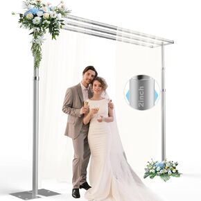 Heavy Duty Backdrop Stand 8.6x10ft, Three Crossbar Pipe and Drape Backdrop Stand Kit, Adjustable Metal Frame, Background Stand Backdrop for Wedding Photography Birthday Party Decorations