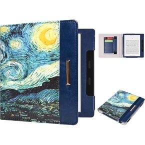 DMLuna Case for Kindle Oasis, Fits 10th Generation 2019 and 9th Generation 2017, 7″, Slim Lightweight Premium Durable PU Leather Cover with Auto Sleep Wake Feature, Christmas Deer