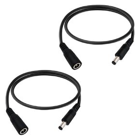 2pcs/1ft 5.5x2.5mm 12 Volt, DC Power Extension Cord, Barrel Connector for Battery Packs, Routers, LED Strips, Projectors, Printers, Home Cameras, etc.