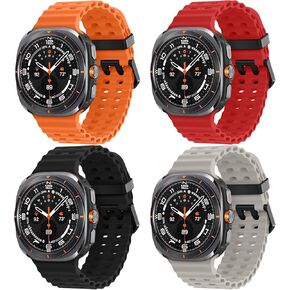 Elaikement Compatible with Samsung Galaxy Watch 7 Ultra 47mm Band, Soft Sport Silicone Breathable Strap Watch Bands Men Women for Samsung Galaxy Watch Ultra 47mm (2024)