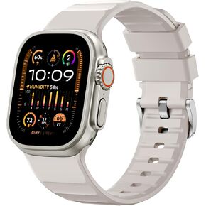Sport Band Compatible with Apple Watch 49mm 45mm 44mm 42mm for Men Women, Soft Silicone Breathable Wristband Replacement Strap for iWatch Ultra 2 SE Series 9 8 7 6 5 4 3 2 1