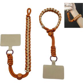Phone Strap Lanyard, Adjustable Phone Lanyard with Two-Color Braided, Phone Wrist Strap for Phone Case, Camera Strap, Cell Phone Wrist Lanyard, 2 Pack(Brown)
