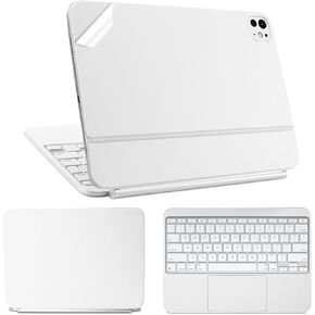 IMMOENUC 3-in-1 Tablets Skin Sticker Decals for 2024 iPad Pro M4 (A2925/A2926) Magic Keyboard 13 inch Full Body Protective case Vinyl Durable Materials wrap Cover Self-Adhesive,Pre-Cut（White）