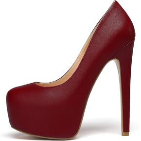 Eldof Womens High Heel Platform Pumps Round Toe Sky High Stilettoes 6" Party Dress Platform