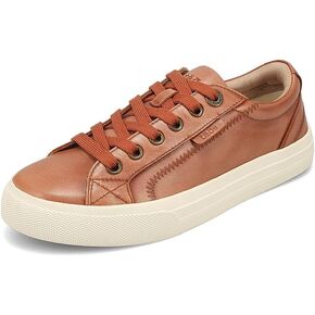 Taos Plim Soul Lux Women's Sneaker - Soft Premium Leather Lace Up Sneakers with All Day Walking Comfort and Support. Spice 10 (M) US