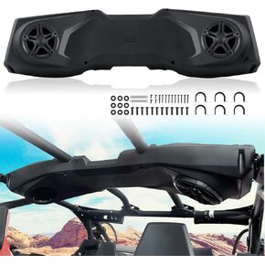 MTX Central Roof Speakers Pods Compatible with Can Am Maverick X3 Max Accessiories Overhead Speaker Stereo System Black Top Speaker Mount Enclosure Replace for #715004748