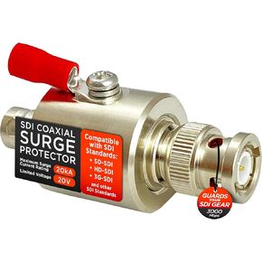 SDI Coaxial Surge Protector - Reliable and Easy-to-Install Solution for Lightning Strikes and Voltage Surges - Compatible with Multiple SDI Standards - Maximum Protection 20kA Surge Current Rating