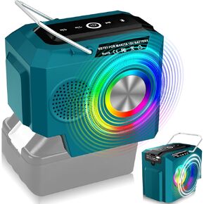 Speaker for Makita 18V Battery, Music Player Work in Jobsite, Workshop, Camping Dancing Party Fun Relaxed Entertainment Come with USB Port + Type C Port for BL1850 BL1840 BL1830 BL1820