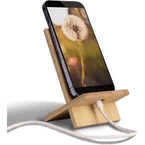 Bamboo Tablet Stand Holder Adjustable Folding Wood iPad Stand with Chargeable Hole for Desk iPad Cooking Stand (Tablet Stand A)