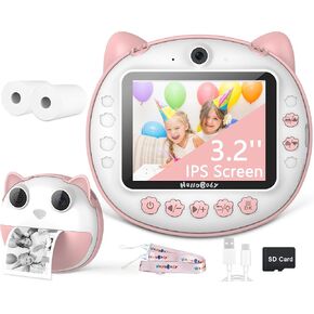 HelloBaby Kids Camera Instant Print, Birthday Gifts for Girls Boys 3-5 6-8 8-12, Toddler Gifts, Kids Toys, 3.2'' Selfie Digital Camera, Portable Video Camera, Multi Frames and Filters
