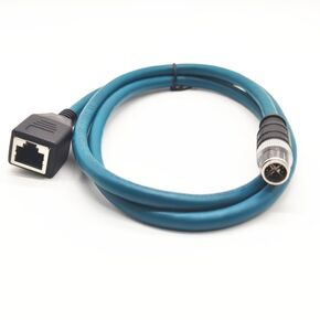3.28ft M12 8 Pin to RJ45 Industrial Ethernet Cable, M12 8 Pin X Code Male to RJ45 Female Connector Cable High Flex Cat6 Shielded Field Wireable Cable Assembly for Automation Application 1Meter