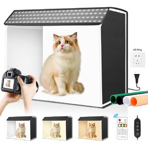 24"x16" Photo Studio Light Box Photography: Takerers 672 LED Large Lightbox for Product with Remote Control, Professional 3000-6500k Dimmable Background Shooting Tent Kit with 4 Color Backdrops